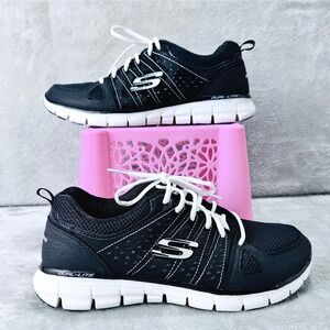 Skechers Synergy 2.0 Mirror Image Black White Sneakers 11963S Womens 8.5